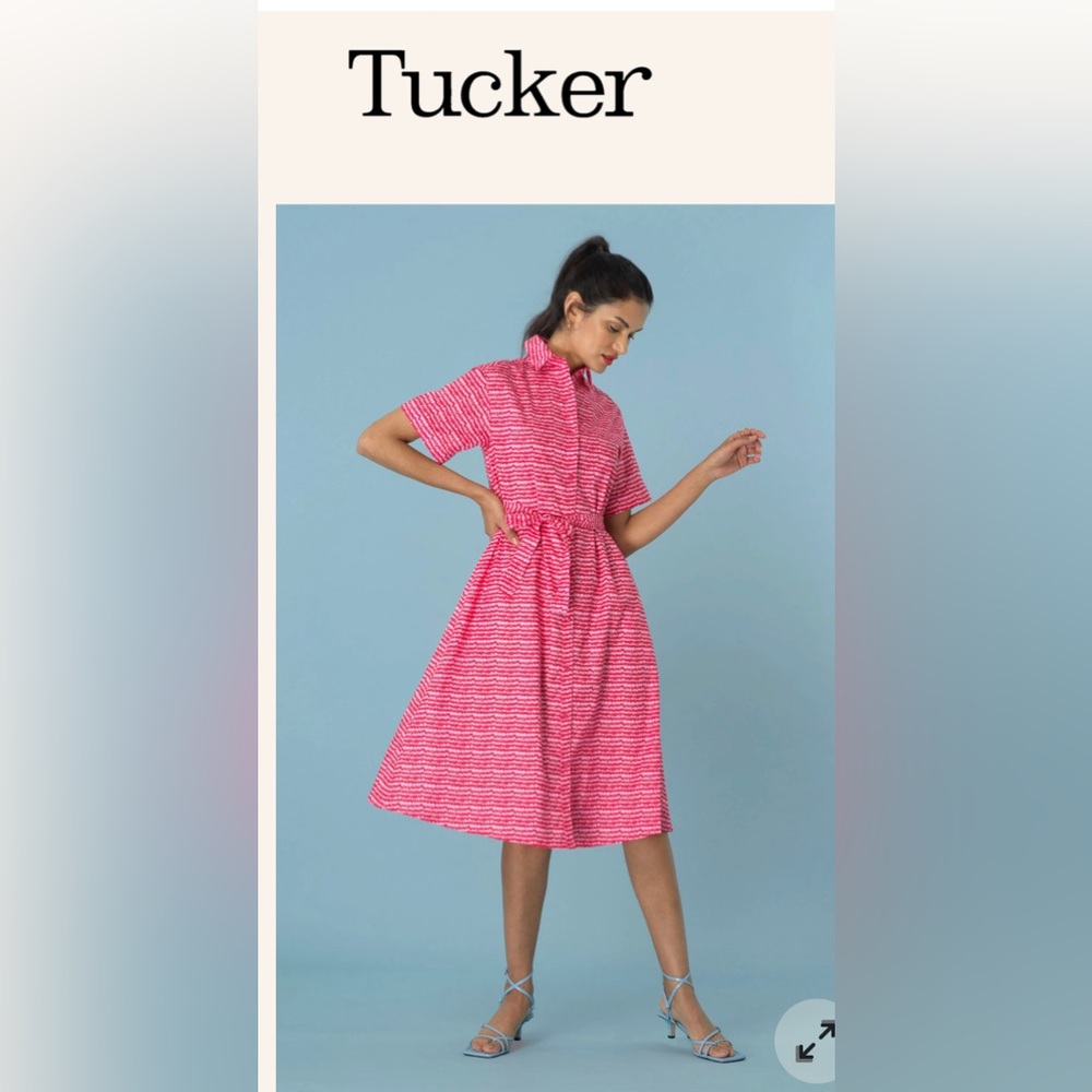 TUCKER SARAH SAFARI SHIRT DRESS Size L